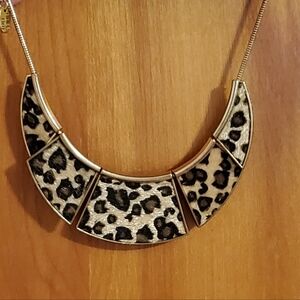 Time and Tru Leopard Print Necklace